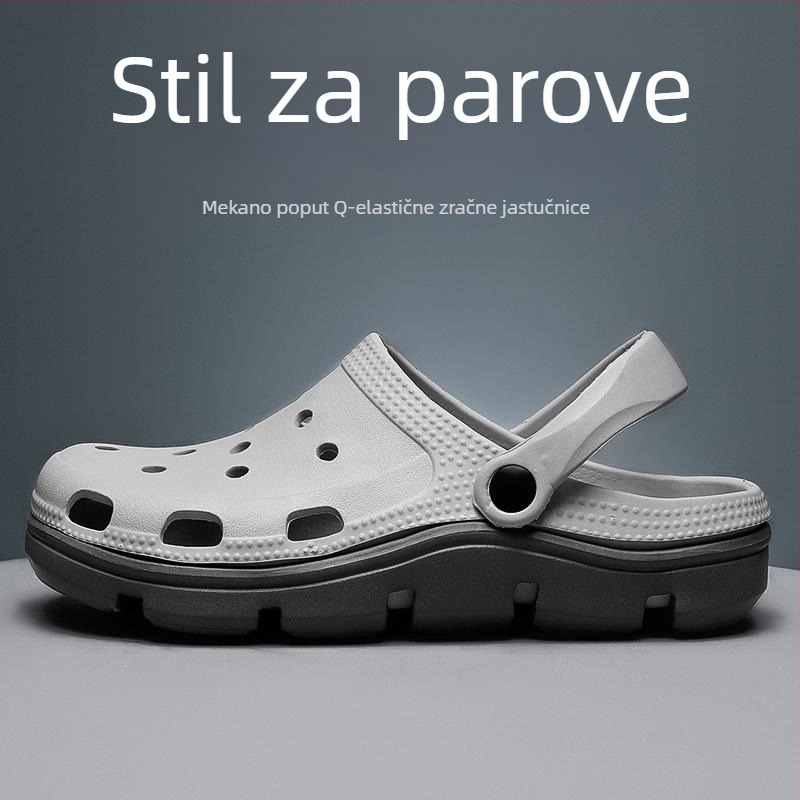 Muške outdoor sandale s prozračnom EVA potplatom, plastičnim gornjim dijelom, kopčom, ravnim potplatom, ljeto