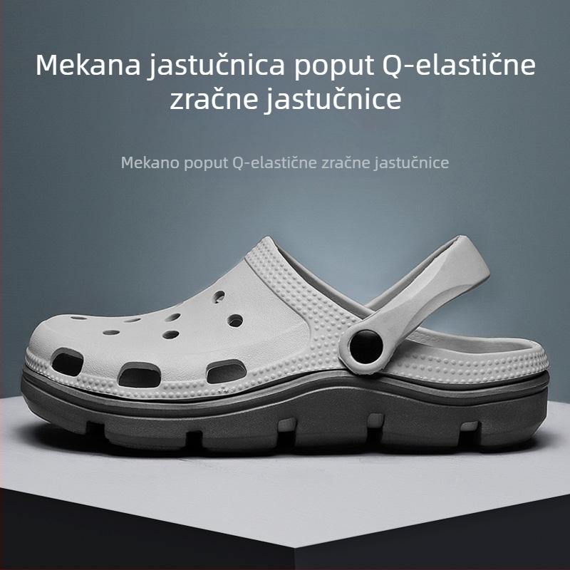 Muške outdoor sandale s prozračnom EVA potplatom, plastičnim gornjim dijelom, kopčom, ravnim potplatom, ljeto