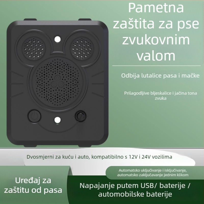 Automobilski ultrazvučni repelent za životinje, montiran u vozilo — ABS kućište, univerzalna kompatibilnost, ovlaštena privatna marka.
