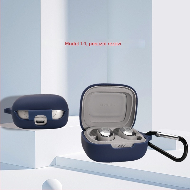 Silikonska zaštitna maska za Bluetooth slušalice – otporna na padanje, reljefni dizajn, prijenosna i univerzalna, kompatibilna s JBL Live Free 2