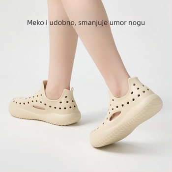 Unisex slip-on EVA sandale, EVA gornji dio i potplat, 3–5 cm debeli potplat, injekcijsko oblikovanje, ljetna obuća za putovanja i plažu