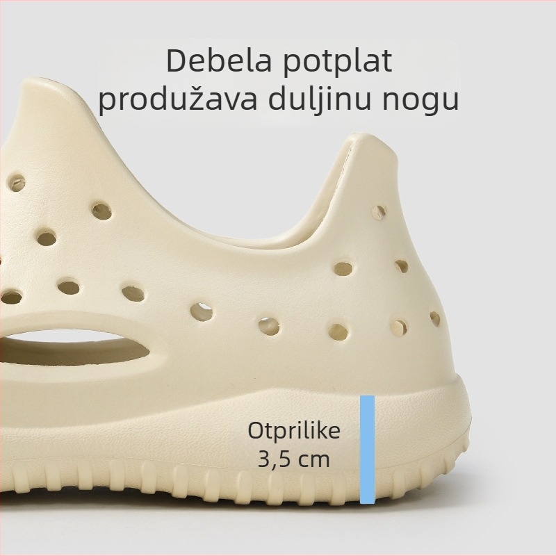 Unisex slip-on EVA sandale, EVA gornji dio i potplat, 3–5 cm debeli potplat, injekcijsko oblikovanje, ljetna obuća za putovanja i plažu