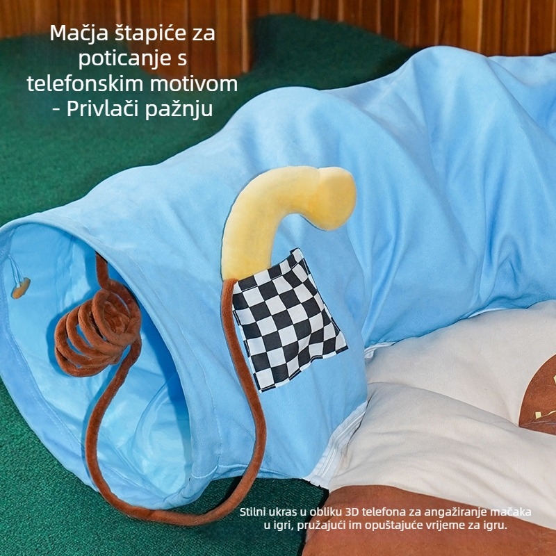 ZEZE mačje leglo s tunelom za mačke i male pse, četiri sezone, perivo, prozračno i toplo, za unutarnju upotrebu. Materijali: pliš, čelična žica, tkanina, poliester