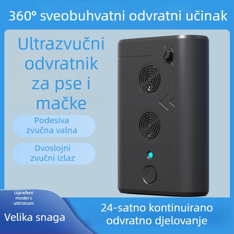 Dvostruki ultrazvučni sprečivač laveža i alat za dresuru psa – plastičan, univerzalno, neutralna marka, dopuštena vlastita marka