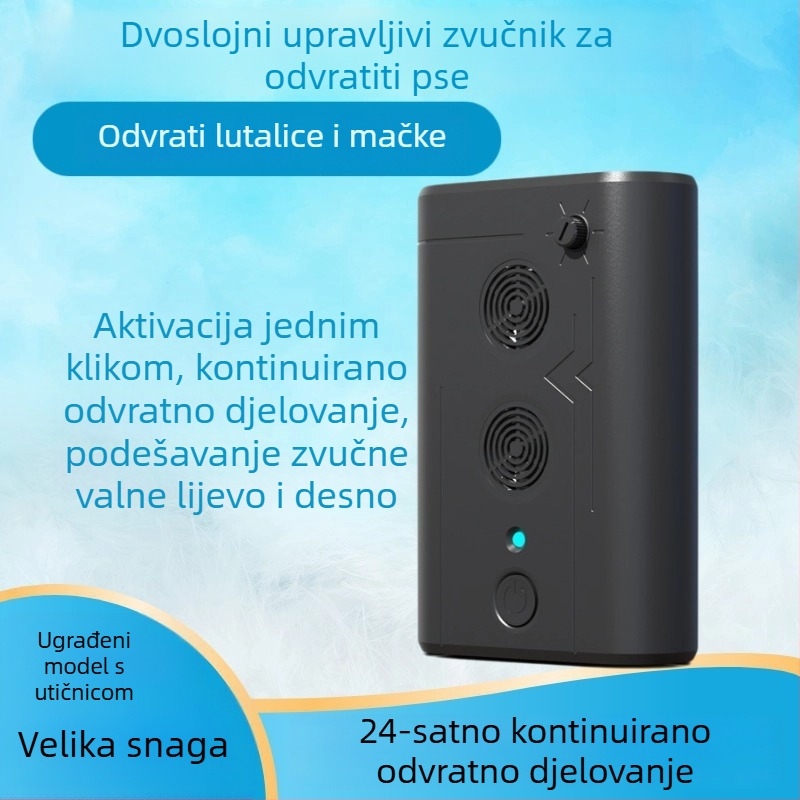 Dvostruki ultrazvučni sprečivač laveža i alat za dresuru psa – plastičan, univerzalno, neutralna marka, dopuštena vlastita marka