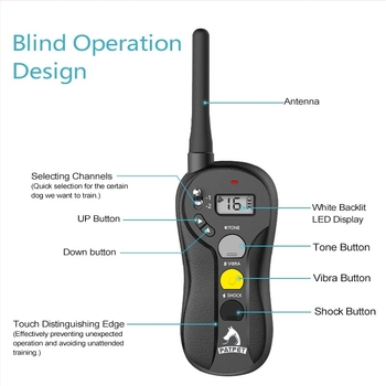 Patpet 600m daljinski uređaj za trening pasa s LCD prikazom (ABS, vibracija i zvuk)