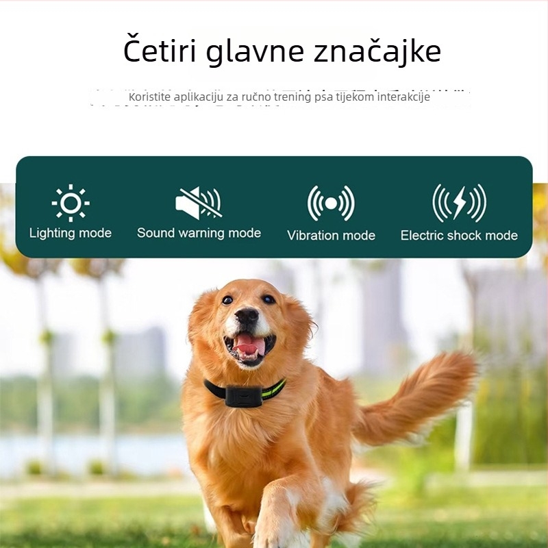 Bluetooth GPS dvostruki bežični ogrlica za psa, od plastike, dva u jednom, daljinsko zaustavljanje laveža, električni ograda, trener