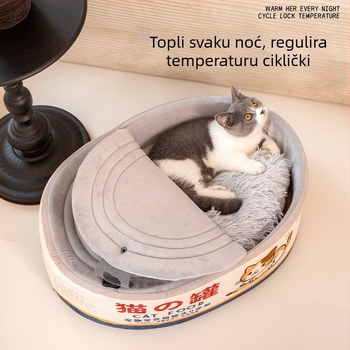 Mačje gnijezdo od spužve - toplo unutarnje sklonište za mačke (sve sezone, zadržava toplinu; pogodno za mačke s nagnutim ušima, Britanska kratkodlaka, Ragdoll)