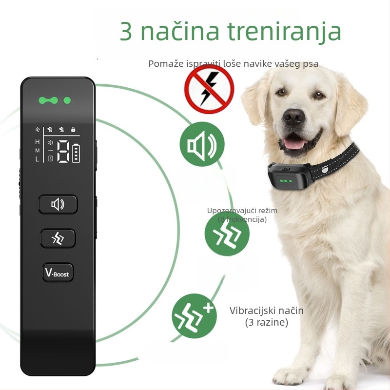 Uređaj za obuku pasa s daljinskim upravljačem – Bez električnog šoka, vodootporan ogrlica, plastični materijal, Smart Pets