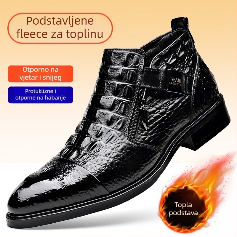 Chelsea čizme od prave kože, bočni zatvarač, niski potpetica, poslovni casual stil, za muškarce