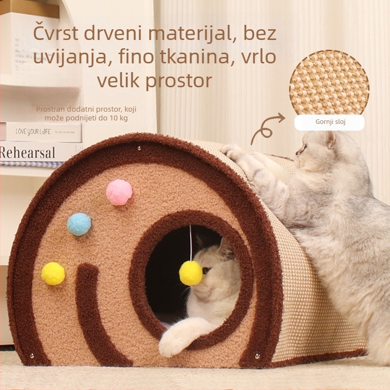 Drveno mačje gnijezdo s zatvorenim dizajnom (Materijal: drvo; Značka: Loves to climb cool; Za: mačke; Kategorija: gnijezdo za kućne ljubimce, kavez)