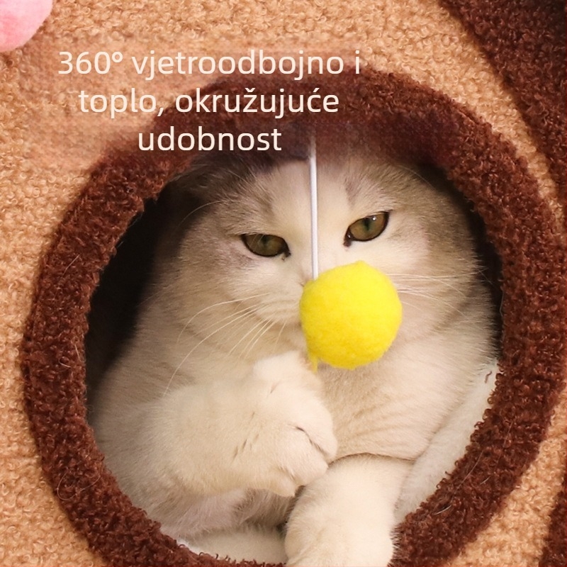 Drveno mačje gnijezdo s zatvorenim dizajnom (Materijal: drvo; Značka: Loves to climb cool; Za: mačke; Kategorija: gnijezdo za kućne ljubimce, kavez)