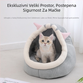 Mačje gnijezdo od platna za zimsku toplinu — poluzatvoren, za unutarnju upotrebu