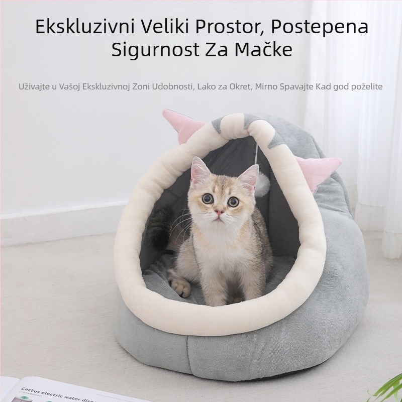 Mačje gnijezdo od platna za zimsku toplinu — poluzatvoren, za unutarnju upotrebu