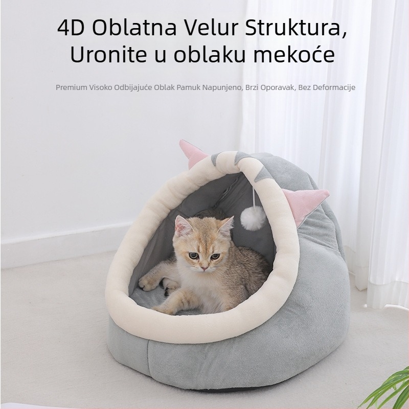 Mačje gnijezdo od platna za zimsku toplinu — poluzatvoren, za unutarnju upotrebu