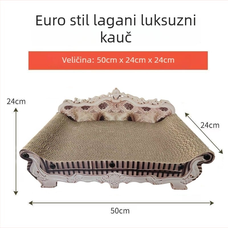 Mačja ležaljka s pločom za grebanje – protuklizna, otporna na habanje, bez ispadanja vlakana, valoviti karton