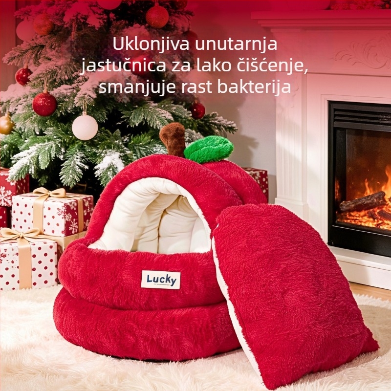 Mačje gnijezdo – zimska toplina, poluzatvoren dizajn, PP Cotton, univerzalna upotreba, pogodno za Fold-Ear, British Shorthair, Ragdoll, Birman