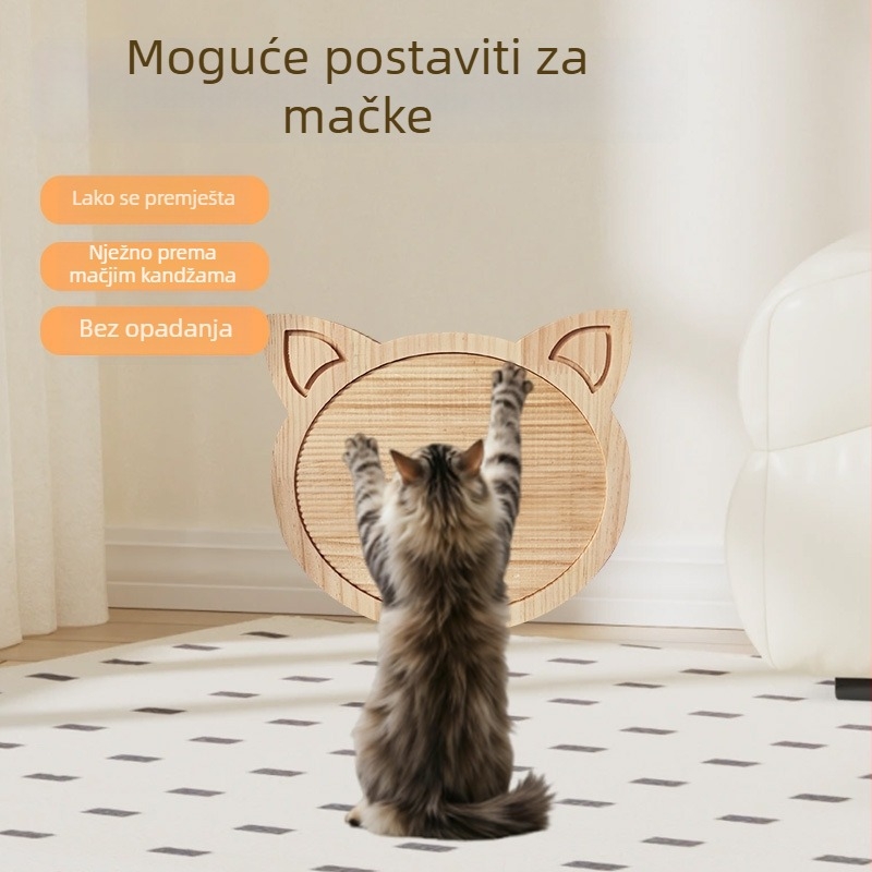 Drvena grebalica za mačke, otporna na habanje, sladak stil, igračka za mačke