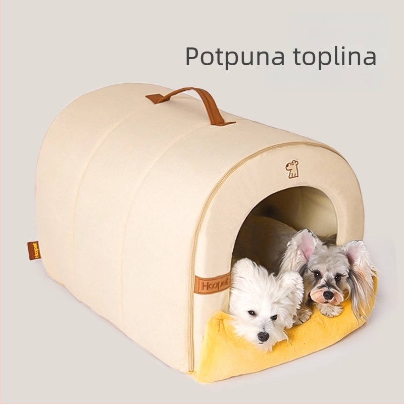 Mačje gnijezdo s toplim baršunastim lukom — unutarnja uporaba, poliester, zadržava toplinu
