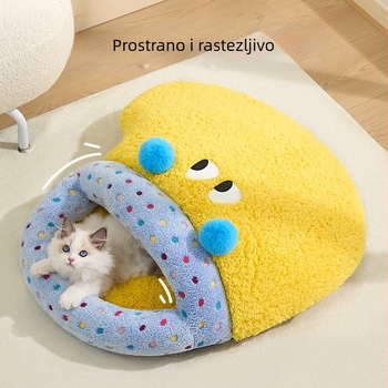 Mačje gnijezdo s poluzatvorenim dizajnom — cjelogodišnja toplina, tkanina