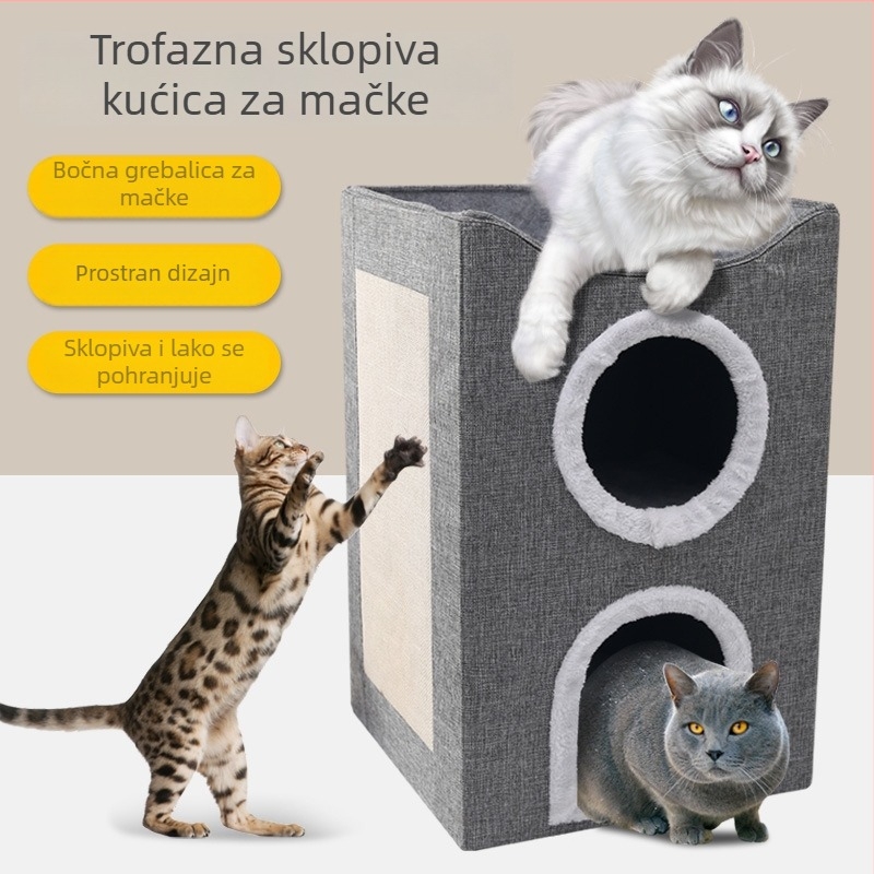 Mačje gnijezdo za unutarnju upotrebu, sve sezone, zadržava toplinu, materijal: tkanina, gnijezdo za kućne ljubimce