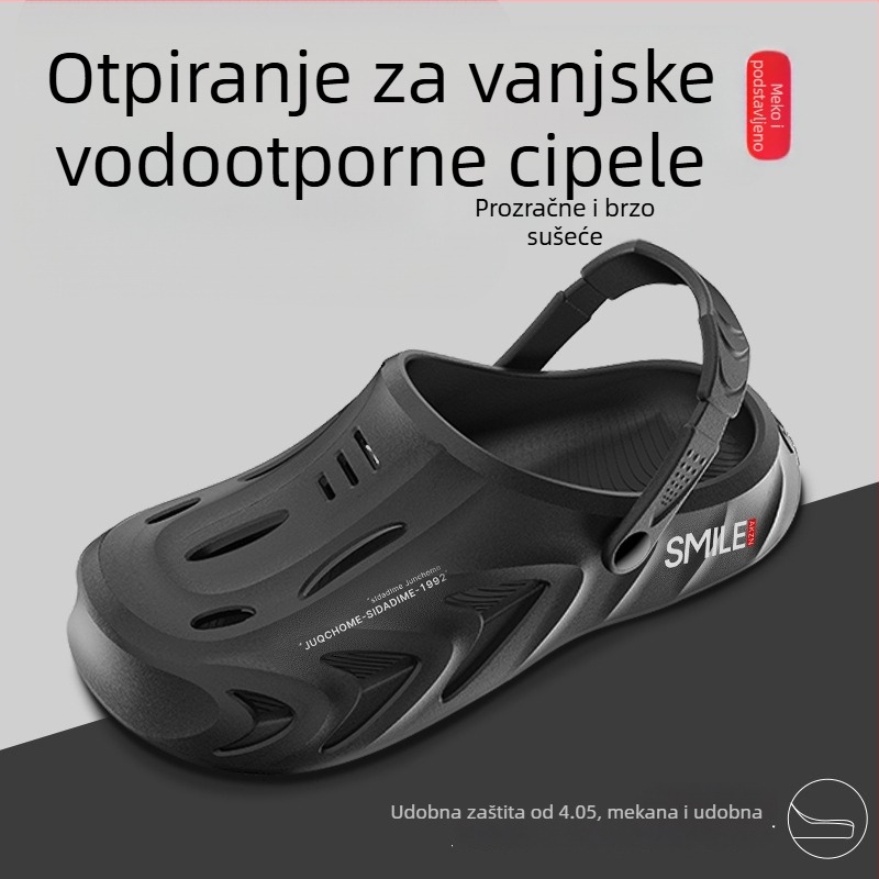 Muške EVA sandale sa zatvorenim prstom, elastični remen i vulkanizirana potplata