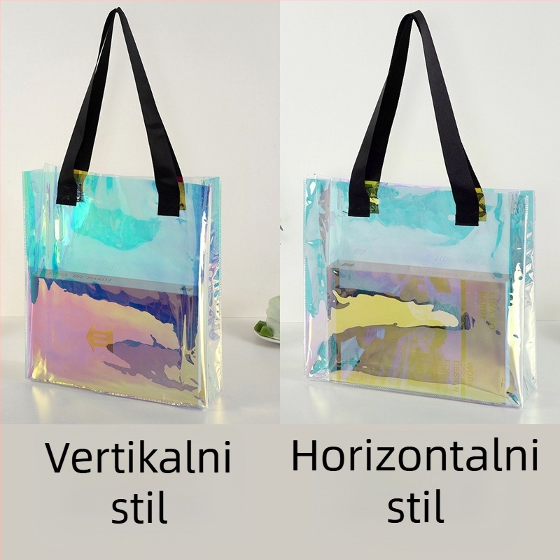 Šarena prozirna PVC torba za ramena s prilagođenim logotipom, moderan dar uz laserski efekt