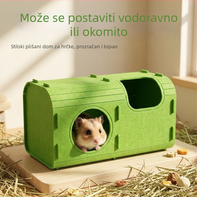 Dvostruko filcano gnijezdo za hrčka, prozračan, bez mirisa, lako za čišćenje i pohranu, odvojivo skrovište za spavanje