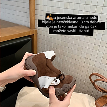 Ženske tenisice s povećanjem visine od 8 cm, velur gornji dio, vezanje šnirama, debeli potplat