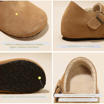 Ženske casual cipele u Birkenstock stilu, gornji dio: prirodna koža, unutarnji materijal: svinjska koža, zatvaranje: kopča, visina pete: srednja 3–5 cm, potplat: guma
