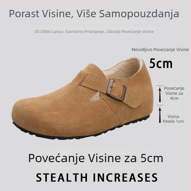 Ženske casual cipele u Birkenstock stilu, gornji dio: prirodna koža, unutarnji materijal: svinjska koža, zatvaranje: kopča, visina pete: srednja 3–5 cm, potplat: guma