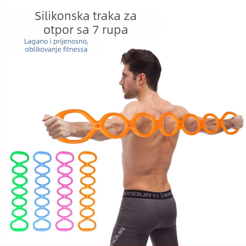 7 rupa napetostno uže za jogu i fitness, mekano elastično uže