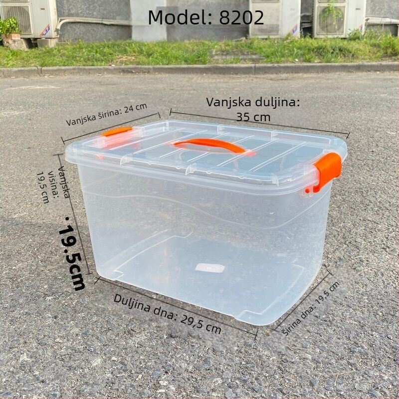 Kutija za pohranu s poklopcem - plastična, model 1851, kapacitet ispod 300 ml, ručno nošenje