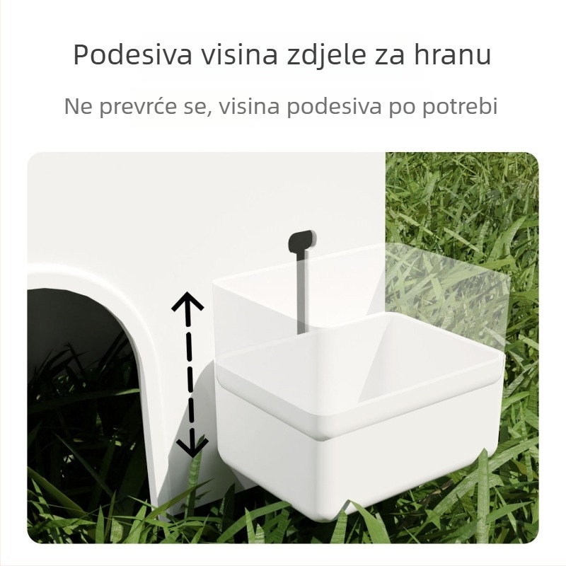 Hamster kućica s platformom, vodom i posudom za hranu — drvena konstrukcija, marka YMG