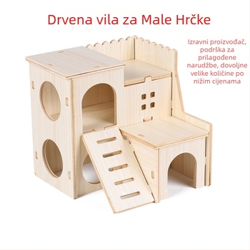 Drvena kućica za hrčke za unutarnju zabavu, platforma za skakanje u obliku izvanzemljaka