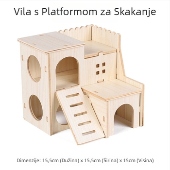 Drvena kućica za hrčke za unutarnju zabavu, platforma za skakanje u obliku izvanzemljaka