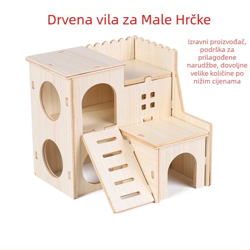 Drvena kućica za hrčke za unutarnju zabavu, platforma za skakanje u obliku izvanzemljaka