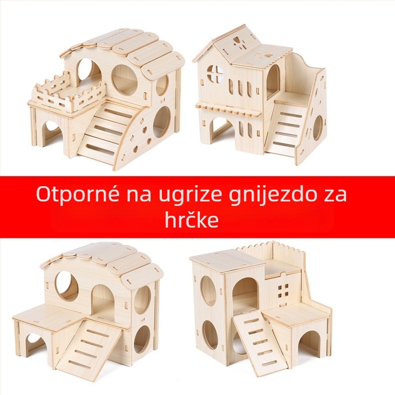 Drvena kućica za hrčke za unutarnju zabavu, platforma za skakanje u obliku izvanzemljaka