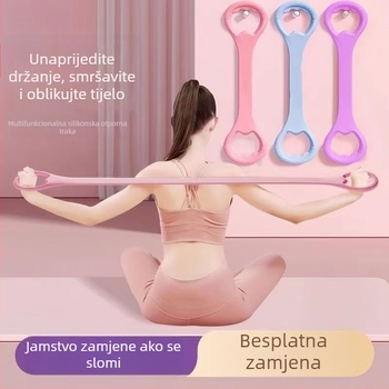 Osmerokraki uređaj za otpor – traka za vježbanje za istezanje leđa i otvaranje ramena, ručke od mekanog silikonskog masirajućeg materijala; Materijal: TPE; Napetost: 8-figura; Pogodno za početnike; Scenariji: fitness i ljepota