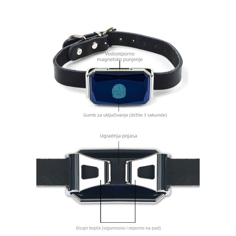 4G GPS tracker za ogrlicu kućnih ljubimaca – vodootporan, live mapa, elektronička ograda, trajanje baterije 240 h