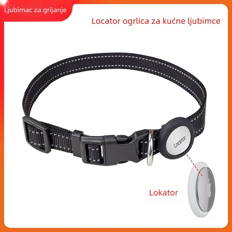 Ovratnik za lociranje kućnih ljubimaca s logom, za mačke i pse, praćenje, anti-izgubljenje, monohromatski uzorak, poliester materijal, pogodan za sve sezone, opća namjena, britski stil