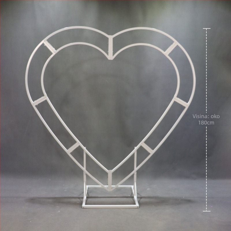 Željezna svadbena arka, stalak za izlaganje s kotačićima, kartonska ambalaža, vanjska dekoracija