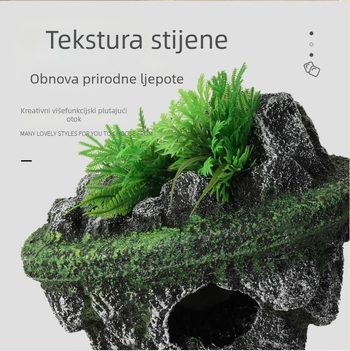 Akvarijska dekoracija s plutajućim otokom, PVC plast, stil 026, pakiranje 45 kom.
