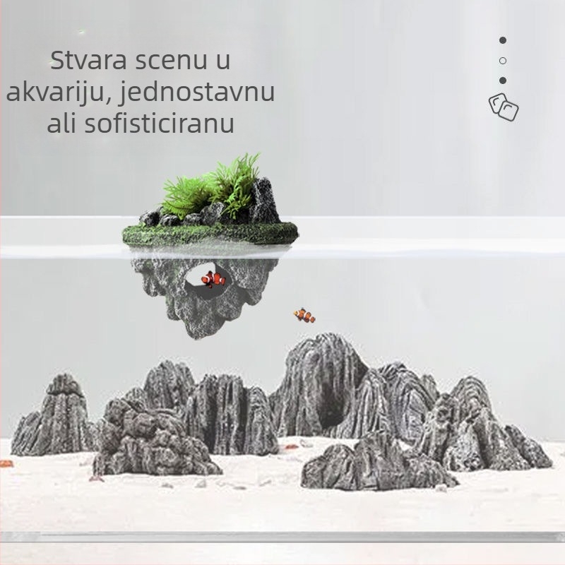 Akvarijska dekoracija s plutajućim otokom, PVC plast, stil 026, pakiranje 45 kom.