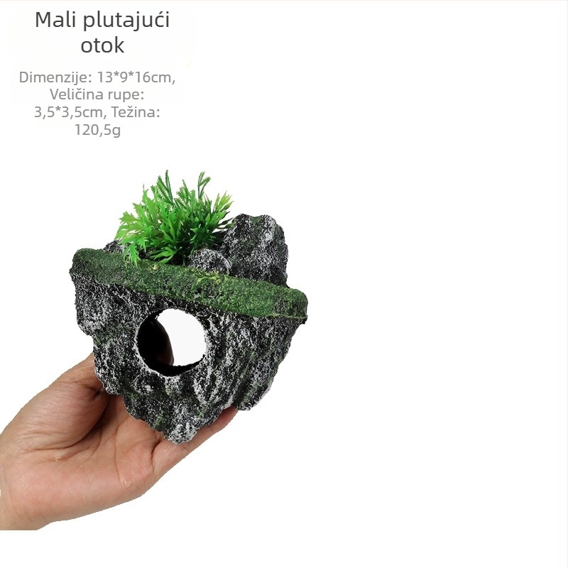 Akvarijska dekoracija s plutajućim otokom, PVC plast, stil 026, pakiranje 45 kom.
