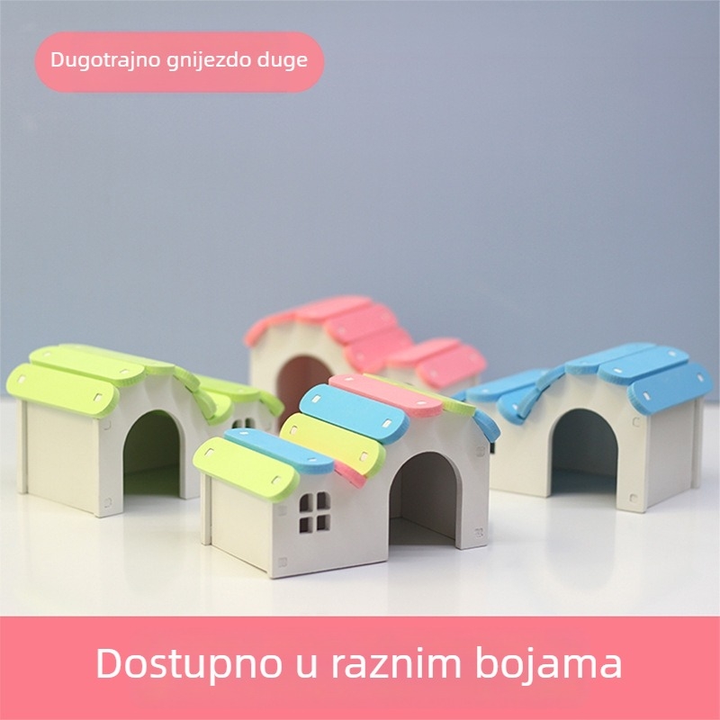 Hamster kuća od drveta i plastike sa spavaćim gnijezdom, dodatak za kavez
