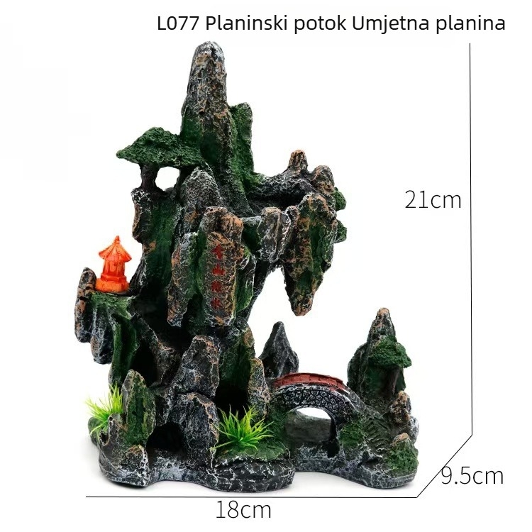 Dekorativni ukras za akvarij od smole, u stilu kamenitog krajolika, poboljšava ekološko okruženje, težina 360 g, 37 komada u kutiji.