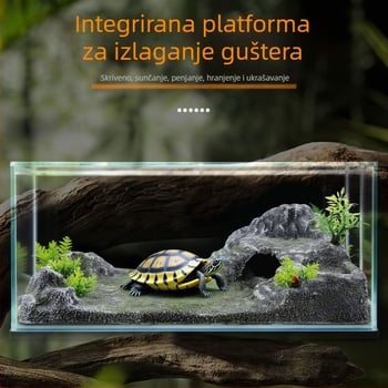 PVC akvarijski krajinski kamen s platformom za sunčanje kornjače, plutajući otok i penjačka ljestvica – Porijeklo Guangdong Shantou; Nije uvezeno