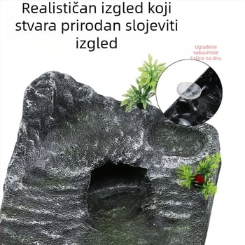 PVC akvarijski krajinski kamen s platformom za sunčanje kornjače, plutajući otok i penjačka ljestvica – Porijeklo Guangdong Shantou; Nije uvezeno