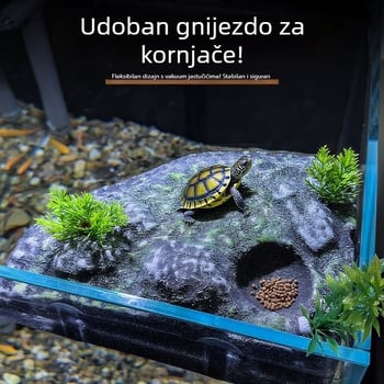 PVC akvarijski krajinski kamen s platformom za sunčanje kornjače, plutajući otok i penjačka ljestvica – Porijeklo Guangdong Shantou; Nije uvezeno
